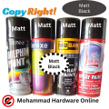 spray paint  , (one Bottle) Golden, Black, White, Red, Brown, yellow ,matt black, Blue, Pink, Voilet, orange, green, cream white, naval Grey, silver, Chrome، Lacquer, Beige . (mubah, colorexe, lotus, Win Plus , feather, GoldenMax، artiza،  etc. 