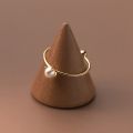 WOOZU Korean Chic Round Pearl Ring 925 Sterling Silver Classic Stackable Finger Rings For Women Personality Statement Jewelry. 