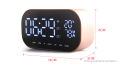 Digital LED Alarm Clock Wireless Radio Bluetooth Speaker with USB Bedside Phone Laptop,Temperature/3 Dimmable LED Light/Mirror/Handsfree Calling for Bedroom (Rose Gold). 