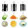 Manual Tabletop Drum Cheese Grater, 3 in 1 Rotary Shredder Slicer Grinder for Cucumber Nut Potato Carrot Cheese, Vegetable Salad Shooter,Green. 