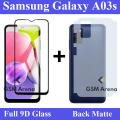 Samsung Galaxy A03s Glass Protector 9D|5D|6D|10D|11D|21D Black Tempered Glass Screen Protector Full Glue Edge To Edge + Back Matte Protection Soft Skin Sheet Soft Film Back Protector For Samsung Galaxy A03s. 
