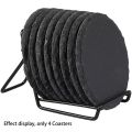 4 PCS Round Slate Black Coasters Handmade Coasters for Drinks, Beverages,  Glasses - Black. 
