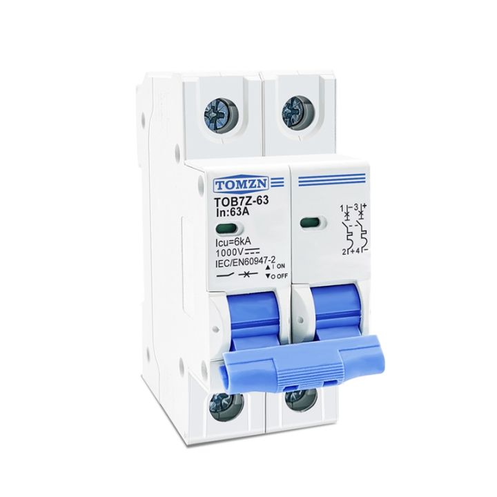 TOMZN 2P DC 1000V Solar Mini Circuit Breaker DC MCB Circuit Breaker for PV System