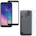Samsung Galaxy A6 Plus Glass Protector 9D|5D|6D|10D|11D|21D Black Tempered Glass Screen Protector Full Glue Edge To Edge + Back Matte Protector Soft Skin Sheet Soft Film Protection For Samsung Galaxy A6 Plus. 