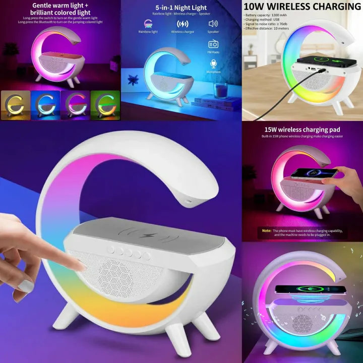 LCZ Charging Speaker Lamp- RGB lamp - Wireless charger desk lamp led ...