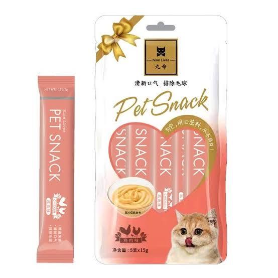 Pet supplies OEM Factuary Custom 15g Delicious Cat Bars Cat treats Snack Wet Food 5 pcs of cat treat snacks