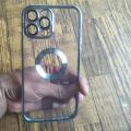 Iphone 13 Pro max Plating Hole Blue Transparent Case.. 