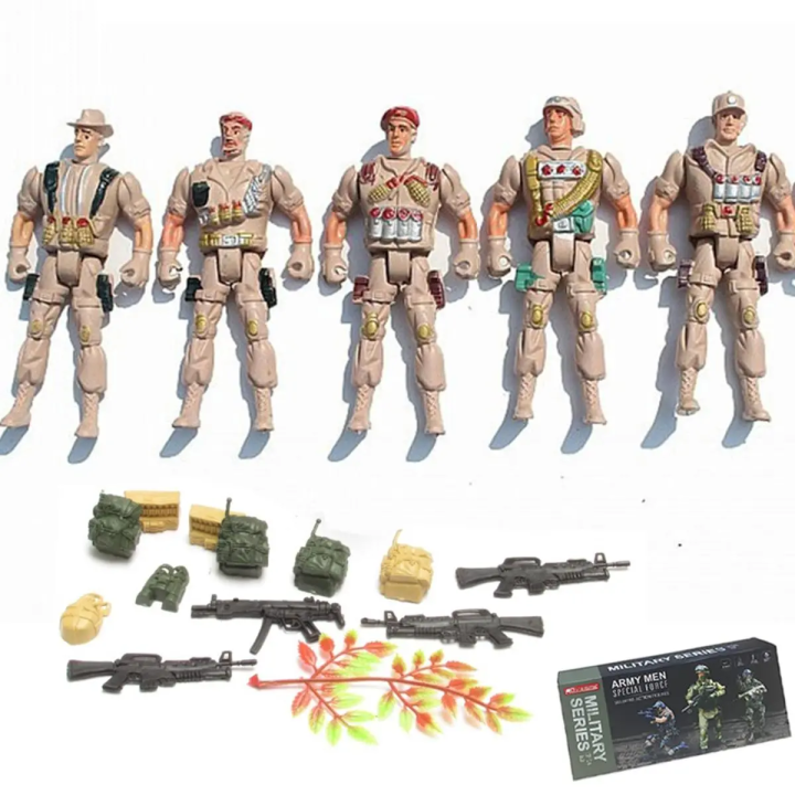 Military Force Action Figure Toys Set Army Man Soldier War Toy