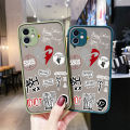 chenyyka For iPhone 7 Plus Case Fashion Tide Brand Cool Men Pattern Thin Side Square Edge New Design Shockproof Frosted Transparent Hard Phone Cases Silicone Casing Full Cover Camera Protection Softcase Boy. 