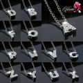 Silver Stainless Steel Alphabet Necklace/Locket/Pendants for Girls & Women with Chain - A to Z Your Name Alphabets. 