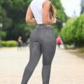 Women Jeggings Faux Denim Jeans Leggings High Waisted Tummy Control Slim Leggins Printed Pencil Pants Seamless Skinny Trousers. 