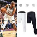 【Footprint】 Men One Leg Basketball Tights Compression Polyester Sports Training Running Fitness Tights Pants Athletic Base Layer. 