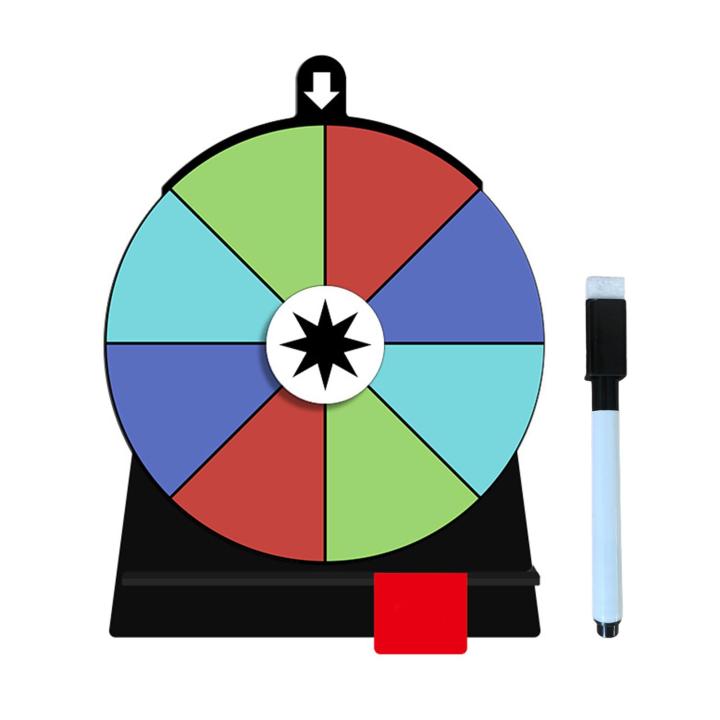 Radiant Trade Show Wheel Colorful Spinning Wheel for Fun Parties Fortune Game Roulette ith 12 Slots Perfect for Weddings Birthdays Erasable Prize Spinner Wheel with Stand Exciting Props for Erasable