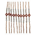 Pack of 10 beautifull string beads curtain - Door curtain - White and brown blinds curtain - Tassel beads curtain - 10 Rows glass beads curtain - Crystal curtain - Moti parda set. 