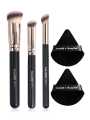 3pcs Makeup Brush Set+2pcs Triangle Dry Air Cushion Puff Foundation Concealer Makeup Sponge Women Cosmetics Brush Beauty Tools. 