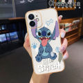 Chenyyka For Samsung S22 Plus S22 Ultra Case Cartoon Cute Stitch Square Edge Pattern Luxury Plating Phone Cases Soft Silicone Plated Shell Camera Lens Shockproof Protection Cover. 