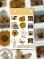 Orange Yellow Aesthetic Themed Journal Sticker Sheet - Uncut Stickers. 