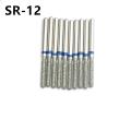 10Pcs Dental Lab Diamond Burs Medium FG 1.6mm for High Speed Handpiece Dentist Material SR-12. 