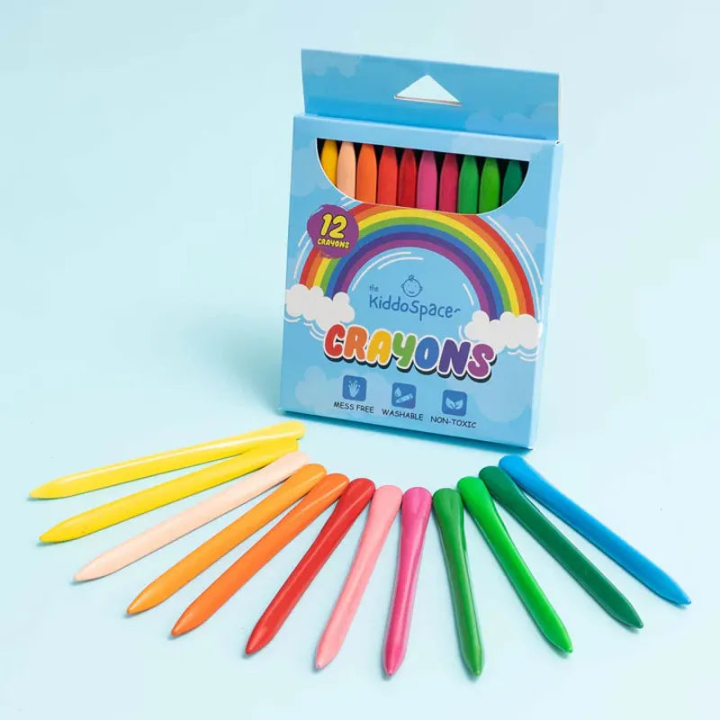 Plastic Crayons - Pack of 12 | Crayons colors for kids drawing Art Supply Childs Plastic Crayon Colors