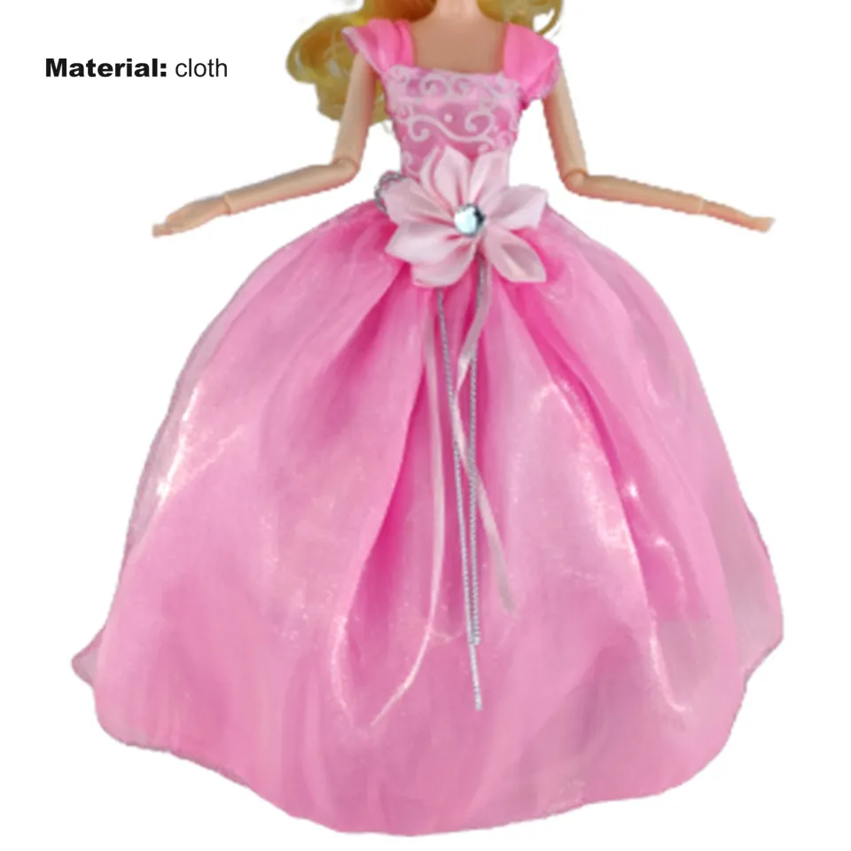 Doll Long Dress Smooth Surface Delicate Craft Replaceable Girl Doll Wedding Dress for Children Daraz.pk