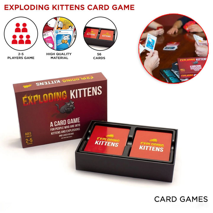 Exploding Kitten Card Game Series For Kids, Strategic Families & Friends Games, Educational Portable Pick Up Cardgame