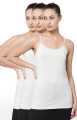 Bundle of 3 white tank tops suitable for girls and women, made from pure cotton with stretchability.. 