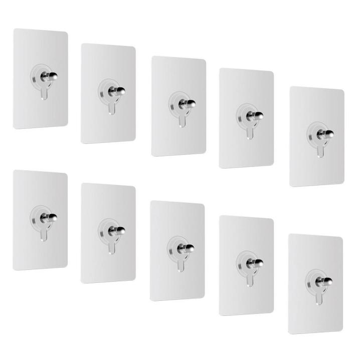 Adhesive Hanging Nails Wall Hook Hanger - 10/Pack Non-Trace No-Drilling Transparent Adhesive Hooks  Heavy Duty Waterproof Seamless Nail Free Screws - 12mm