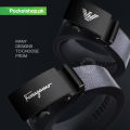 Auto lock buckle belt for men easy adjustable pvc rubber-leather belt for man. 