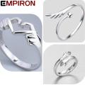 EMPIRON Pack Of 3 Rings Hand Heart - Claddagh Ring , Sterling Silver Claddagh Ring , Silver Heart Ring,  Best Friend , Friendship Rings Set. 