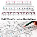 High Quality Transparent Ruler With Wavy Line Preventing Myopia Straight Rulers Plastic Scale Ruler School Office. 