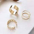 Pack of 3 pcs/set open Hip-Hop Rings for Girls twisted chain combination Rings for Girls. 