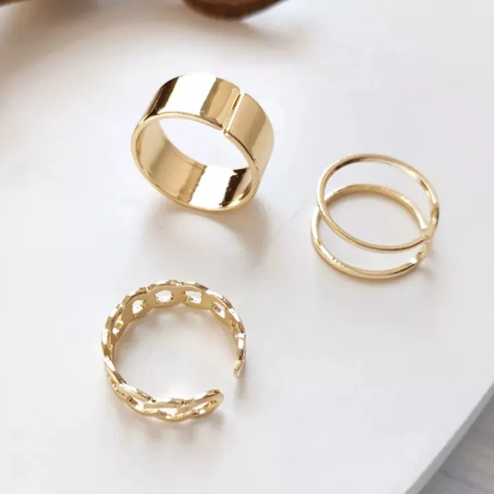 Pack%20of%203%20pcs/set%20open%20Hip-Hop%20Rings%20for%20Girls%20twisted%20chain%20combination%20Rings%20for%20Girls%20-%20Image%206