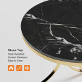Handmade X-Base Stainless Steel Round End Table - Versatile Round Pedestal Side Table, Perfect Center Table for Living Room, Sofa Side Table - Ideal Serving, Accent, and Wooden Nesting End Table. 