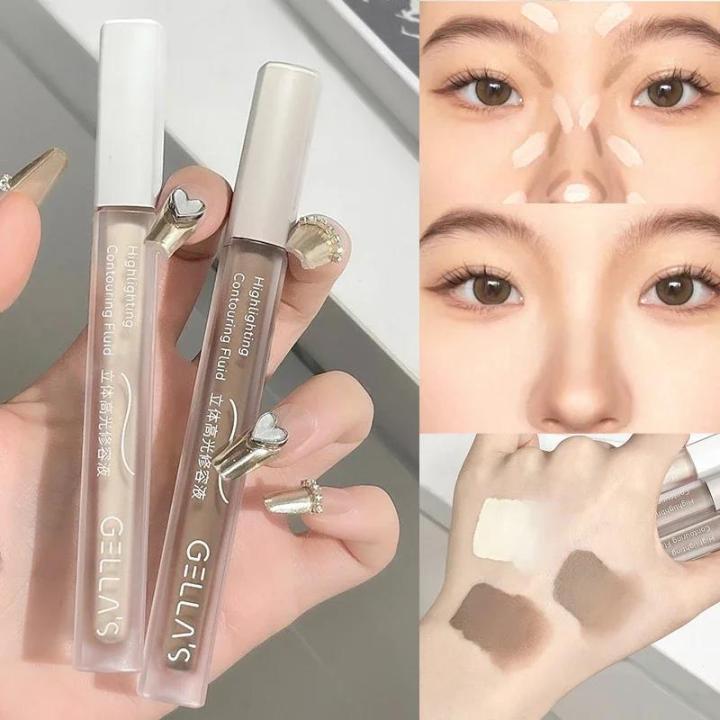 1/3pcs Set Facial Liquid Contour Stick 3D Cement Grey Nose Shadow Cream High Gloss Brighten Highlighter Bronzer Concealer Makeup BruberryBe