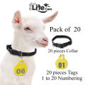 Goat Neck Tags + Collar Set ( Plan Tags no Numbering Mention ) Kisi Bhi Marker Se Ap Number Lihk Sahkte Hain. 