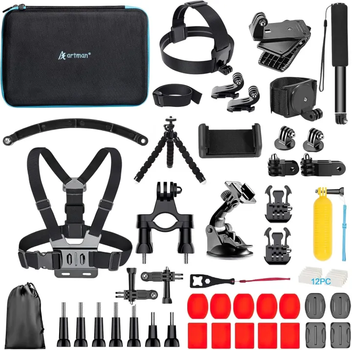 Artman Action Camera Accessories Kit 60-In-1 for Hero 13 12 11 10 9 ...