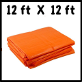 Waterproof Plastic Tharpal in Orange Colour | Size 12 ft x 12 ft. 