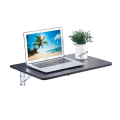 Wall Mounted Folding Laptop Table Floating for Bedroom Kitchen Space Saving, Foldable Wooden Modern Computer Desk Workstation Small Desk Foldable with Metal Support (Black). 