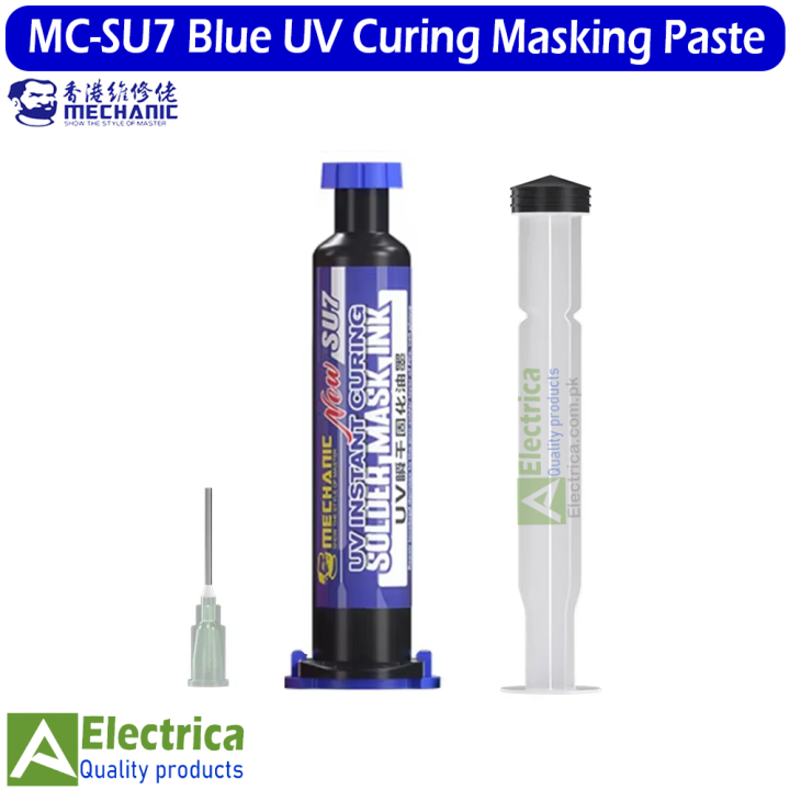 UV Mechanic Blue Color UV Curable Solder Past 10cc for BGA Circuit Βoard Soldering Protect Past  by Electrica