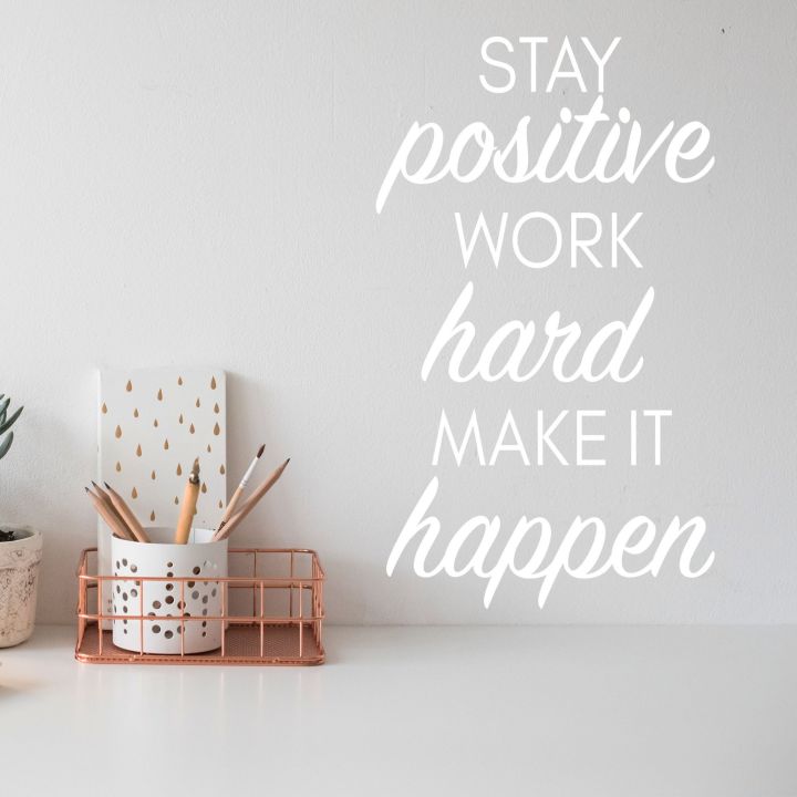 WallsArtstore Stay Positive Work Hard Make It Happen Script | Wall ...