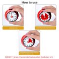 60 Minutes Mechanical Timer-Magnetic Visual Countdown Timer with Alarm for Kitchen Cooking Baking Sports Kids(Red). 