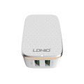 LDNIO A2204 2 in 1 12W Dual USB Interface Travel Charger Mobile Phone Charger with 8 Pin Data Cable, UK Plug. 