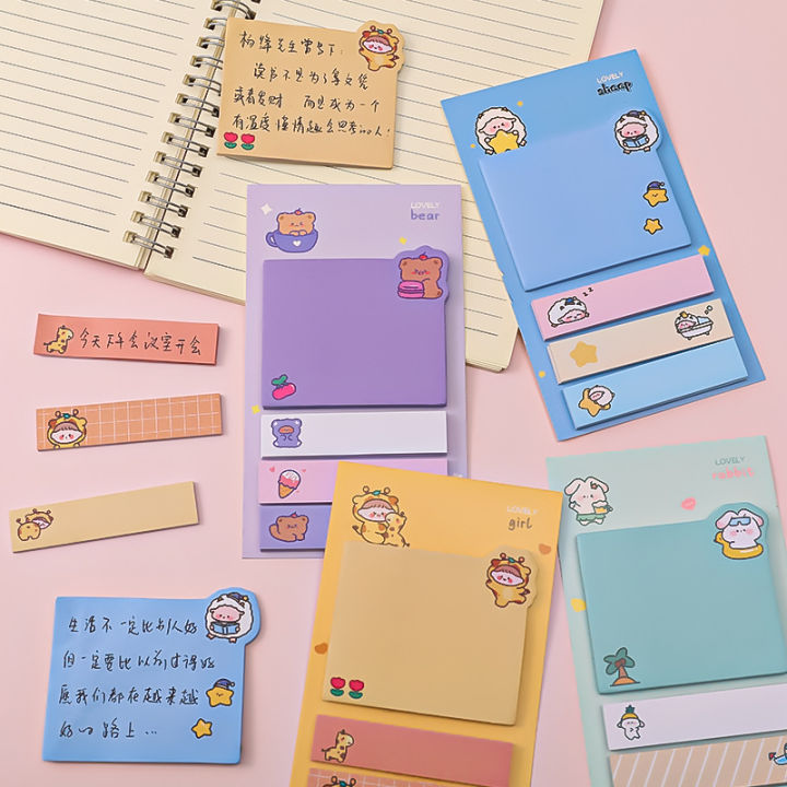Cute Memo Pad Message Notes Cartoon Decorative Notepad Note Check List Memo Stationery School Office Supplies