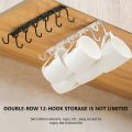Kitchen Double-row Hook Hanging Cup Holder Household Punch-free Wall Cabinet Hook kitchen accessories space saver 12 hooks organizer cup holder. 