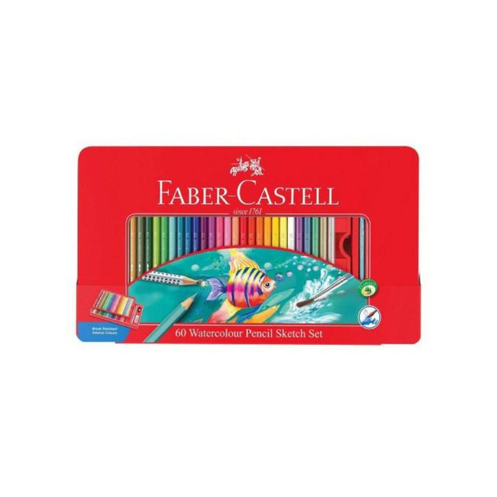 Faber Castell Watercolour Pencils 60 Piece Sketch Set (Tin Case)