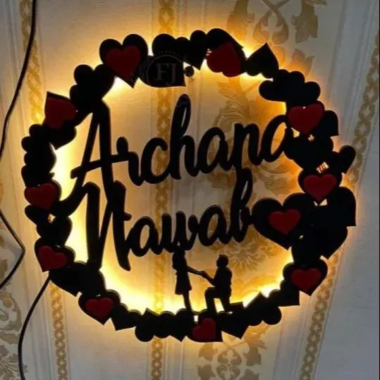 Heart design Wooden customized name wall Decor