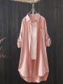 White Shirt Women 2023 Spring Summer Korean Fashion Simple Solid Color Long Shirts Lady Loose Breathable Midi Shirt and Blouse. 