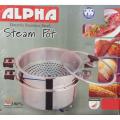 Original Alpha Stainless Steel High Grade Food Steamer 28cm For Meat BBQ Broast Vegitables Charga. 