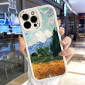 AMORVOR for Samsung A04 Back Cover Oil Painting PU Leather Case Soft Silicone Edge Mobile Cover. 