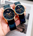 Emporio Armani Couple Watch Rubber Chain Strap Puch Button Lock. 